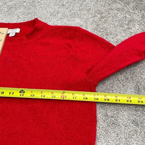 J.Crew Extra Soft Pullover Sweater Womens Small Red Crew Neck Wool Blend Knit - Picture 8 of 9